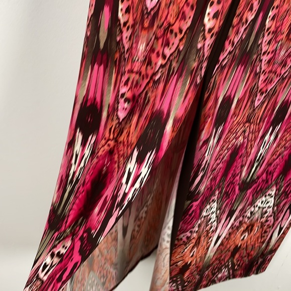 Chico's Women 2L Sleeveless Slinky V Neck Front Slit Stretch Pullover Maxi Dress - Picture 3 of 11